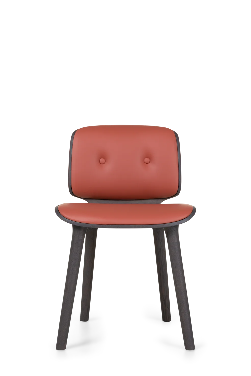 Nut Dining Chair red brown front view